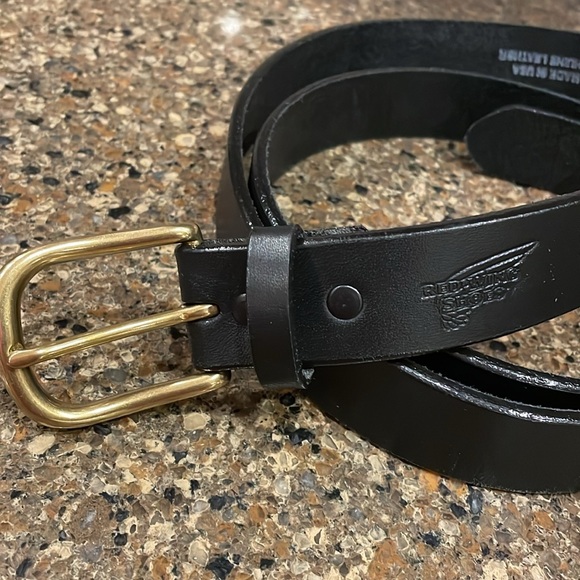 Redwing Leather Black Belt Style 96519 Gold Buckle Size 50 Excellent Condition - Picture 3 of 9